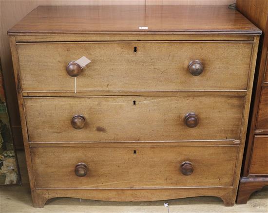 An early 19th century mahogany chest of drawers, W.94cm